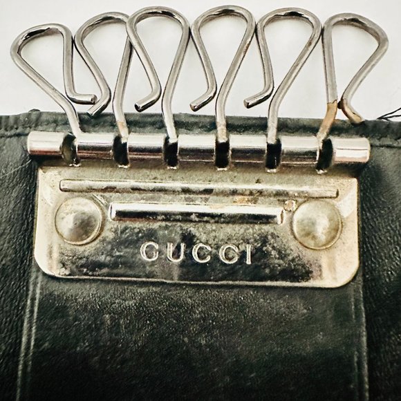 AUTHENTIC GUCCI SIGNATURE LOGO GG KEY HOLDER CASE VINTAGE ITALY 04564.0416 - Picture 9 of 10